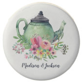 Watercolor Teapot Wedding Chocolate Covered Oreo (Front)
