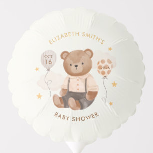Watercolor Teddy Bear Baby Shower Balloon