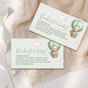 Watercolor Teddy  Bear Baby Shower Boy  Enclosure Card
