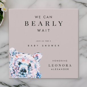 Watercolor Teddy Bear Baby Shower Invitation