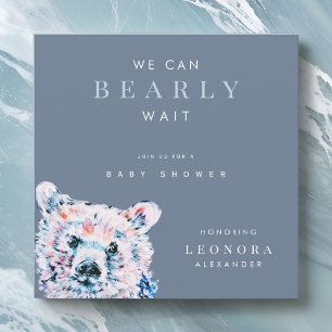 Watercolor Teddy Bear Baby Shower Invitation