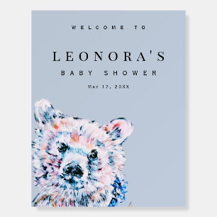 Watercolor Teddy Bear Baby Shower Party Welcome Foam Board