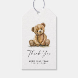 Watercolor Teddy Bear Baby Shower Thank You Gift Tags