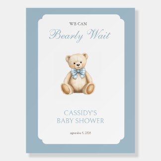 Watercolor Teddy Bear Baby Shower Welcome Sign