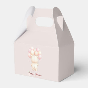 Watercolor Teddy Bear Balloons Baby Shower Favor Boxes