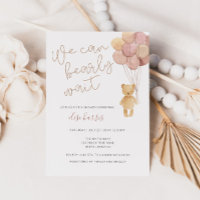 Watercolor Teddy Bear Balloons Baby Shower