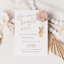 Watercolor Teddy Bear Balloons Baby Shower Invitation