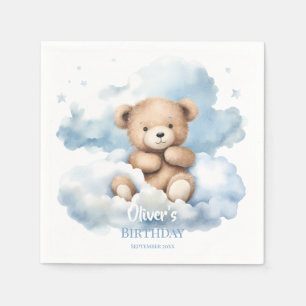 Watercolor Teddy Bear Clouds Napkins