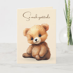 Watercolor Teddy Bear Friendship Card