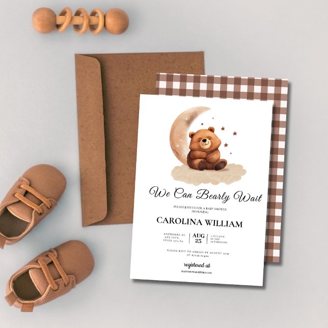 Watercolor Teddy bear gender neutral baby shower  Invitation (Creator Uploaded)