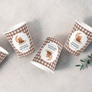 Watercolor Teddy bear gender neutral baby shower Paper Cups