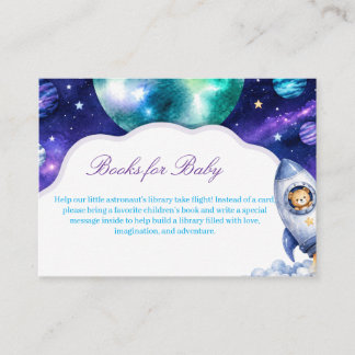 Watercolor Teddy Bear Rocket Books for Baby Card