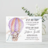 Watercolor Teddy Bear | Virtual Baby Shower Invitation (Standing Front)