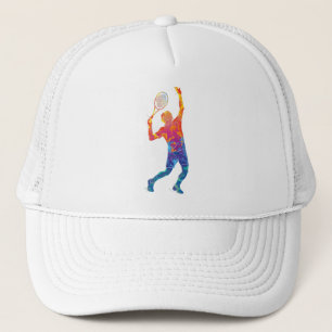Watercolor Tennis Man Trucker Hat