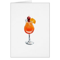 Watercolor Tequila Sunrise Cocktail