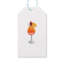 Watercolor Tequila Sunrise Cocktail Gift Tags