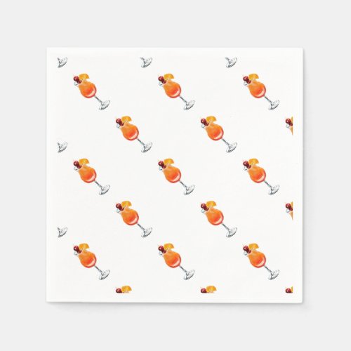 Watercolor Tequila Sunrise Cocktail Napkins