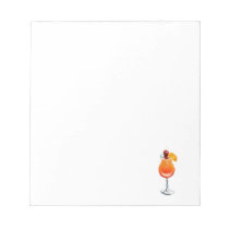 Watercolor Tequila Sunrise Cocktail Notepad