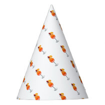 Watercolor Tequila Sunrise Cocktail Party Hat