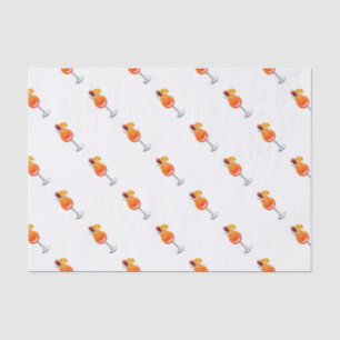 Watercolor Tequila Sunrise Cocktail Tissue Paper