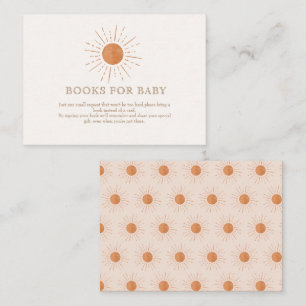 Watercolor Terracota Sun Retro Books for Baby Enclosure Card