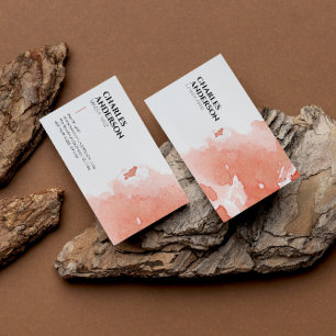 Watercolor Terracotta Abstract Boho Unique Business Card