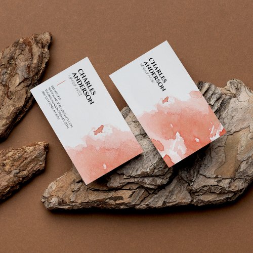 Watercolor Terracotta Abstract Boho Unique Business Card
