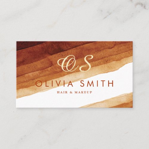 Watercolor Terracotta Abstract Desert Boho  Business Card