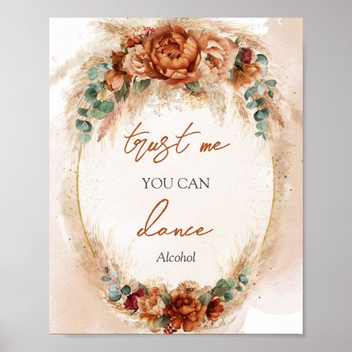 Watercolor terracotta arch Trust me you can dance Poster