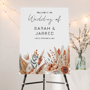 Watercolor Terracotta Flowers Wedding Foam Board