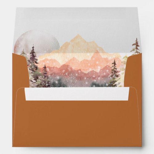 Watercolor Terracotta Landscape Envelope