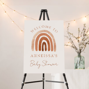 Watercolor Terracotta Rainbow Baby Shower Welcome Foam Board