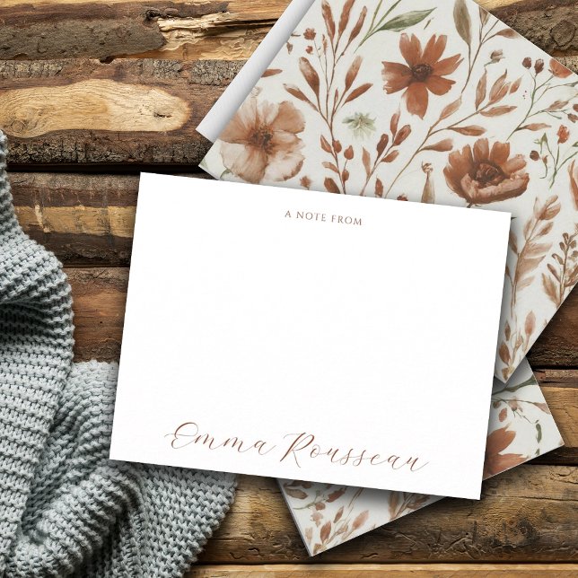 Watercolor Terracotta Wildflowers Script Note From (Creator Uploaded)