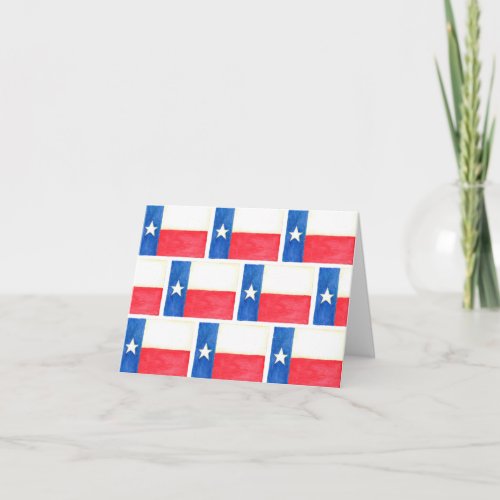 Watercolor Texas Flag Pattern Card
