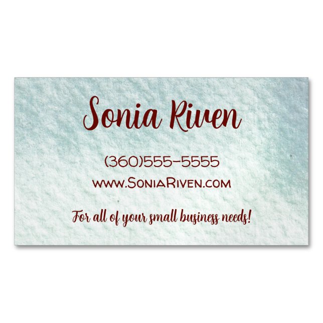 Watercolor Texture Customizable Business Card Magnet (Front)