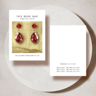 Watercolor Texture Earring Display Business Card