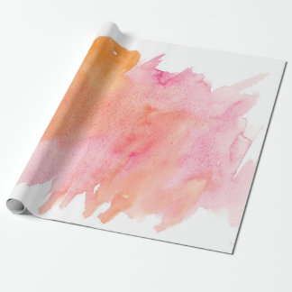 Watercolor texture pink orange wrapping paper