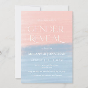 Watercolor Textured baby shower Pink Blue Invitation