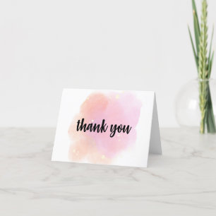 Watercolor Thank You Card – Pink & Peach