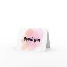Watercolor Thank You Card – Pink & Peach