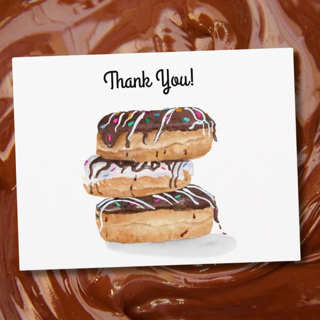Watercolor Thank You Donuts Postcard (Creator Uploaded)