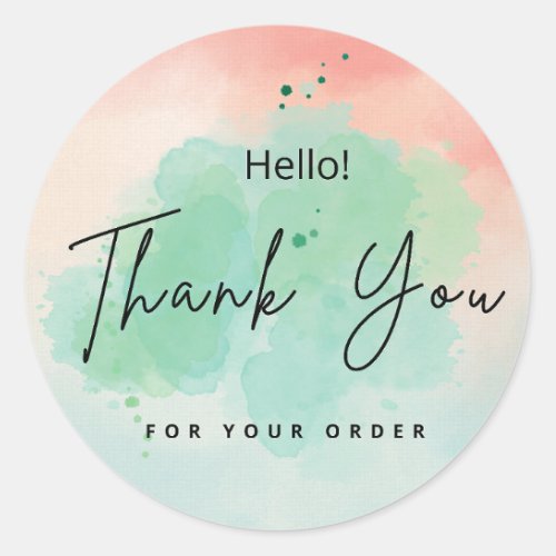 Watercolor_ Thank you for your order stickers