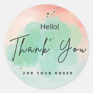 Watercolor- Thank you for your order stickers