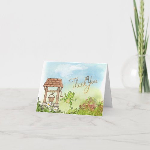Watercolor Thank You Notecard with Wishing Well
