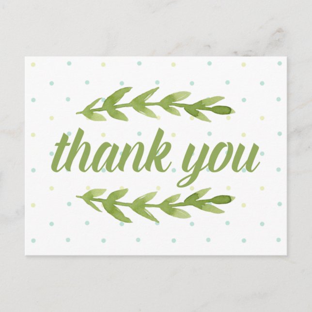 Watercolor Thank You Postcard (Front)