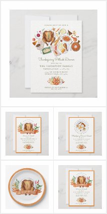 Watercolor Thanksgiving Dinner