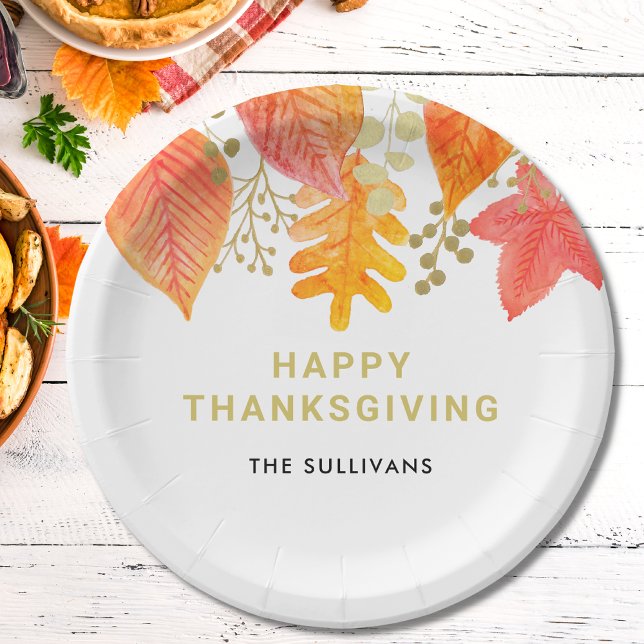 Watercolor Thanksgiving Paper Plates (Creator Uploaded)