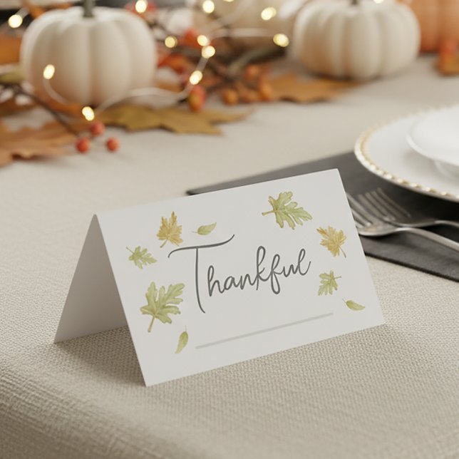 Watercolor Thanksgiving Place Card and Gratitude   (Creator Uploaded)