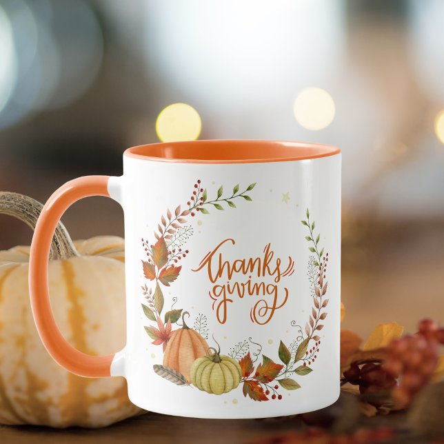 Watercolor Thanksgiving Pumpkins Mug (Creator Uploaded)