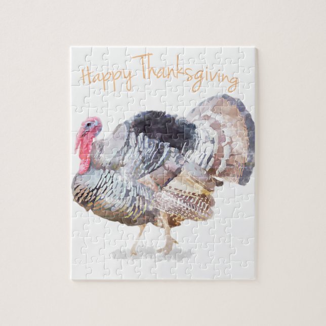 Watercolor Thanksgiving Turkey Jigsaw Puzzle (Vertical)